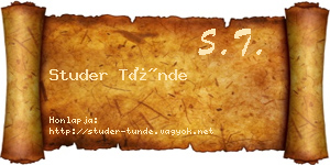 Studer Tünde névjegykártya