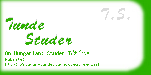 tunde studer business card